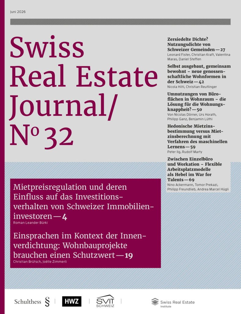 Zeitschriften-Cover Swiss Real Estate Journal Nr. 32
